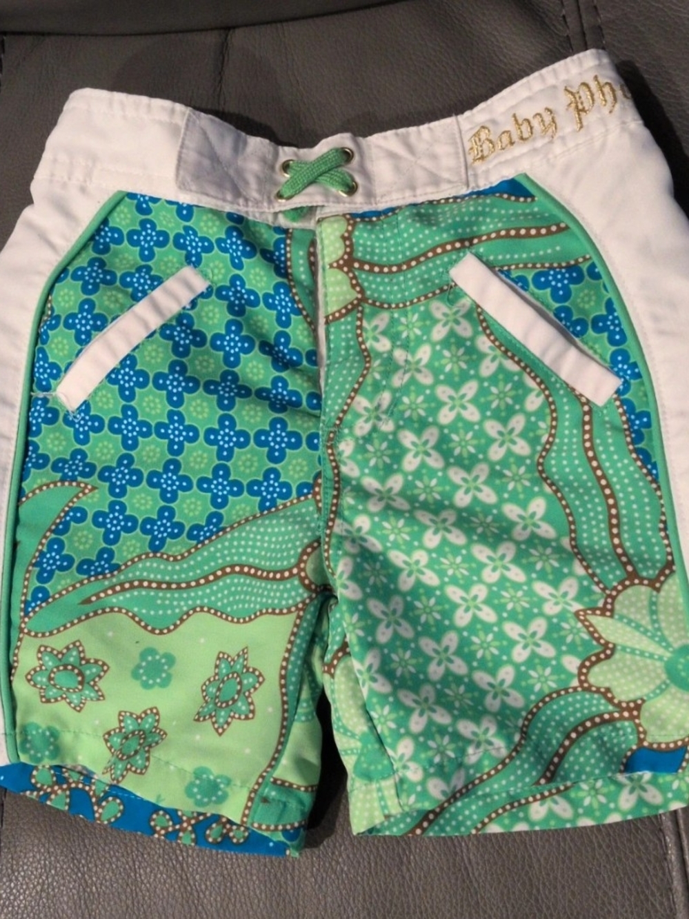 Baby Phat Girls' Green Patterned Shorts Size 5